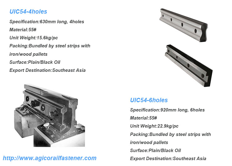 uic54 rail joints 4 holes